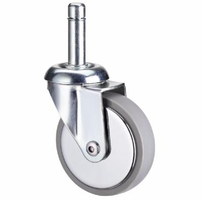 China Longfeng Modern Caster-- Good Quality 75mm Round Stem Swivel PU Table Leg Caster Wheels for sale