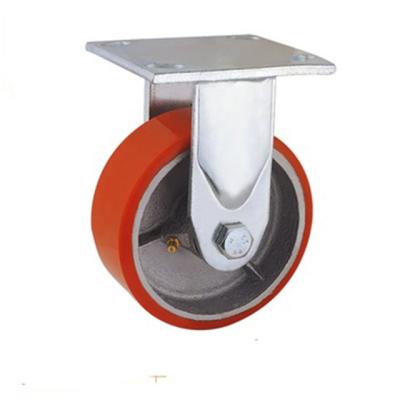 China Other 5 Inch Heavy Duty Red Rigid PU Caster Wheels for sale