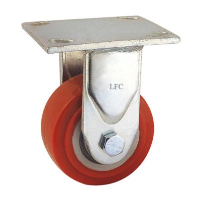 China Hotels 6 Inch Red Heavy Duty PU Trolley Wheels Caster Wheel for sale