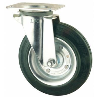 China 8 Inch Modern Swivel Caster Wheel Metal Wheel Industrial Rubber Casters EN840 for sale