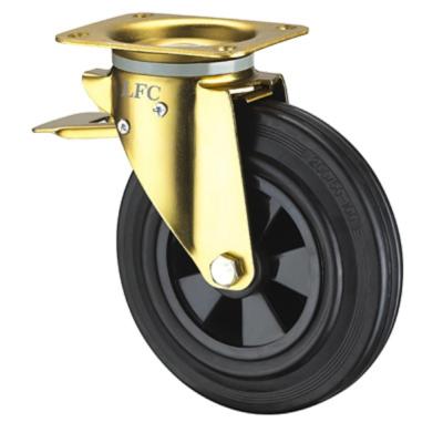 China Longfeng PIVOT Roller Bearing Core Swivel Rubbish Caster Wheel Rubber Caster Tread PP Rubber Wheel for sale