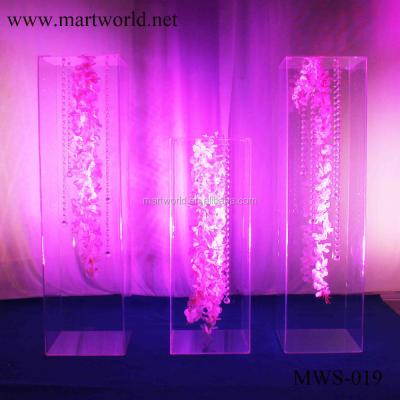 China 2021 2021 sale Acrylic Wedding Centerpiece Stand Pillar Column for Sale Decorative Clear Pillar for Wedding Home Decor(MWS-019) for sale