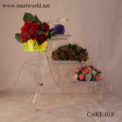 China 2021 beautiful bicycle shape acrylic wedding cake stand decoration wedding decoration wholesale cake decorating suppliesCAKE-018 for sale