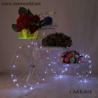 China 2021 New wedding bicycle acrylic birthday cake stand cake decorations weddings decoration wholesale cake decorating CAKE-018 for sale