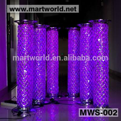 China Hot New crystal LED pillars for wedding events&party;Crystal LED columns wedding decoration with changeable light(MWS-002) for sale