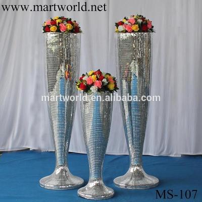 China Hot wedding fiber glass columns walkway fiber pillar column Vases for wedding&party&banquet decoration fiber glass vase MS-107 for sale