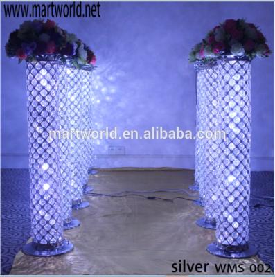 China Shinning wedding columns with changeable LED wedding light crystal LED pillars wedding decoration party walkway stand (MWS-002) for sale