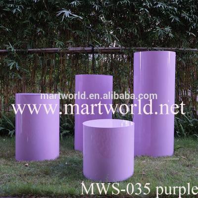 China wholesale purple plinth wedding display pedestal round pillar column for wedding decorations event decorations (MWS-035) for sale