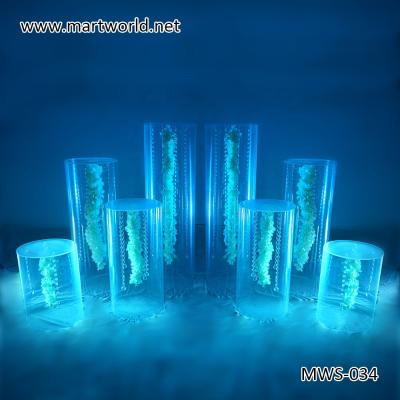 China Wholesale transparent clear round pillar columns plinths pedestal cylinders walkway stand for wedding party decorations(MWS-034) for sale