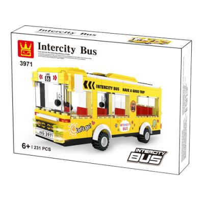 China Construction Toy Wange 3971 Large Intercity Bus Buster Sound Boys Building Block Stem Educational Toys for sale