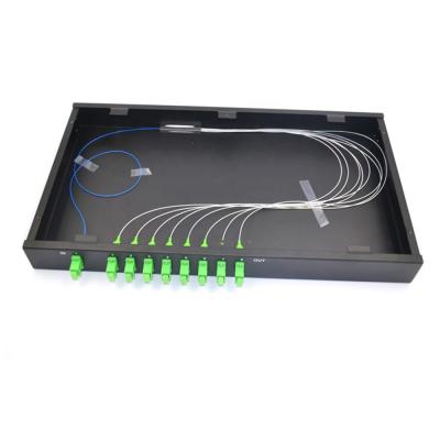 China Passive Rack Mount FTTH Fiber Optic 1x8 PLC Splitter Rack Mount Type for sale