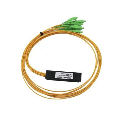 China Telecommunication Network FTTH Telcom 1x8 Micro ABS Box Fiber Optic PLC Splitter With SCAPC Connector for sale