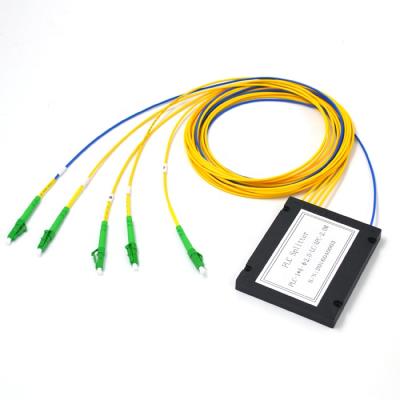 China FTTH Network 1 x 4 Fiber 2 x 4 PLC Optic Splitter for Box Shaped ABS ABS for sale