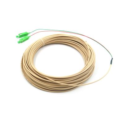 China FTTH FTTB FTTX Network Light Color 2Core Indoor Fiber Optic Cable G657A1 Ivory Single Pigtails for sale