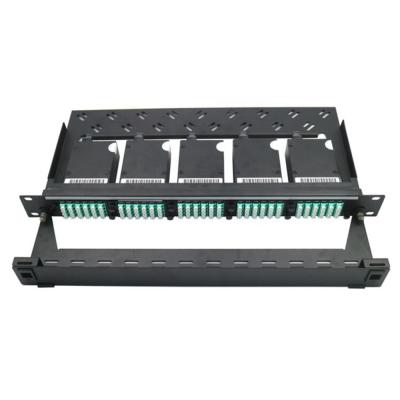 China MPO/MTP Fiber Optic Patch Panel High Density FTTX Utra Cassette 1U 5MD 120cores for sale