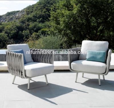 China Cafe Wicker Sofa Sets Garden Aluminum Outdoor Fancy Frame for sale