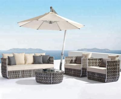 China Poly Garden Patio Furniture Sectional Outdoor Sofa Rattan / Wicker Sofa Set for sale