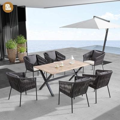 China New Design Garden Set Outdoor Dining Table And Chair Rattan Furniture for sale