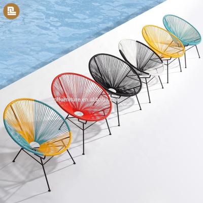 China Outdoor Garden Rattan Chair Metal Woven Chair Acapulco Chair for sale