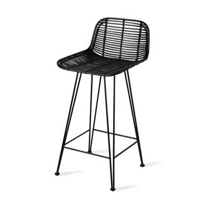 China Outdoor Garden Bistros Metal Rattan Chair Garden Bar Stool Chair for sale