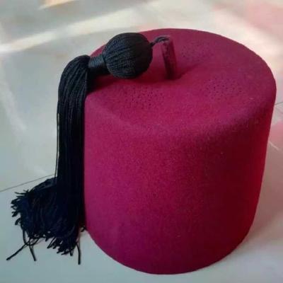 China breathable & 2021 waterproof fez in turkey fez kufi quality with tassel 100% wool felt turkish fezes hat wholesale for sale