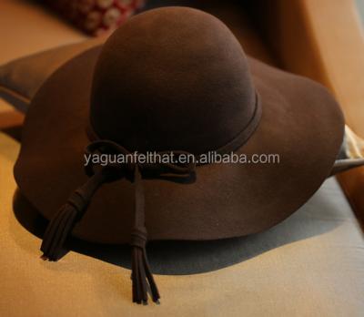 China breathable & Factory Wholesale Womens Wool Felt Hats Waterproof With Floppy Brim for sale