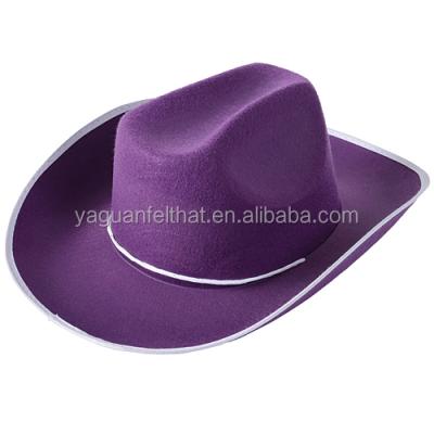 China breathable & America Cowboy Wool Waterproof Crumby Purple Felt Hat for sale