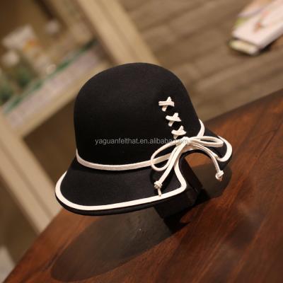 China breathable & Waterproof Vintage Dome British Wool Felt Hat Tail String for sale