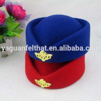 China breathable & Waterproof Factory Make Red Wool Stewardess Uniform Hats for sale