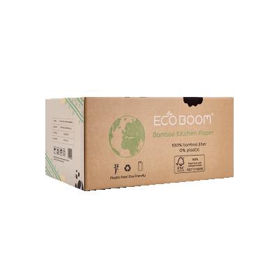 China 0% Plastic Bamboo Napkins Degradable ECO BOOM Eco Friendly Kitchen Roll Paper OEM To UK for sale