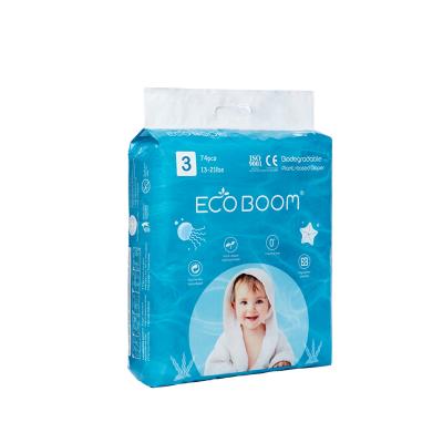 China ECO BOOM eco baby diaper bamboo plain weave nature organic and 100% biodegradable nappies with cloth for sale