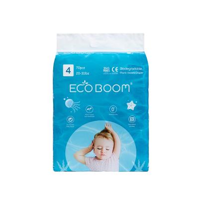 China ECO BOOM Baby Diaper Nature Bamboo Plain Weave Eco Organic & Manufacture 100% Biodegradable Diapers for sale