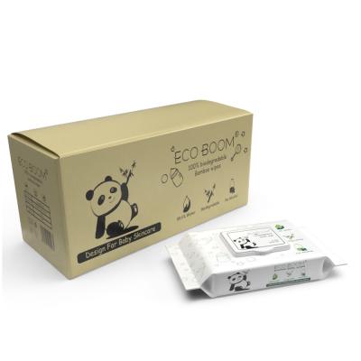 China ECO BOOM Biodegradable Eco-Friendly Biodegradable Bamboo Organic Sensitive Skin Naturally Cleansing Baby Wipes Wholesale for sale