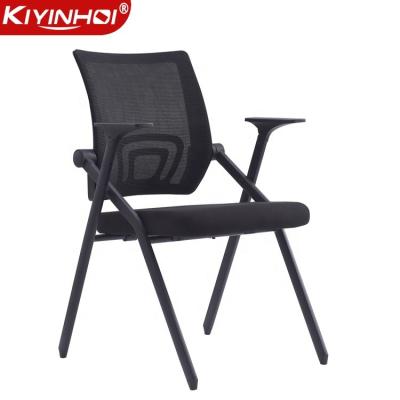 China New Design Used Conference Desk Foldable Chairs Meeting Room Chair Visitor Chair Offer Black Seat Metal Mesh Frame Style Fabric GUA for sale