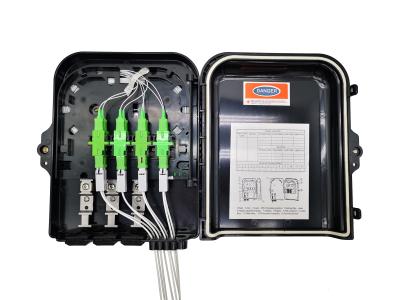 China IP65 Caja de división de fibra óptica 3In 8Out Caja de distribución óptica exterior 1 8 Negro puerto de cable sin cortar en venta