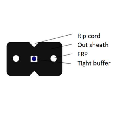 China 1Core Indoor FTTH Figure 8 Drop cable G657A2 LSZH FRP KFRP GFRP Steel Wire Black for sale