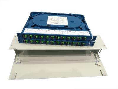 China AL Material Fiber Optic Patch Panel 12 Ports 24 ports Integrated Splice Tray SC/LC/FC/ST Connectors for sale