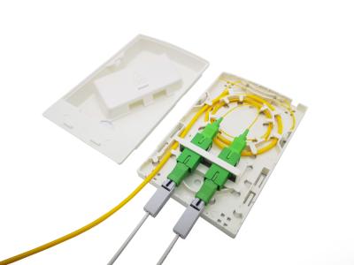 China CATV FTTH FAT IP30 2 Port Fiber Termination Box Wall Mount for sale