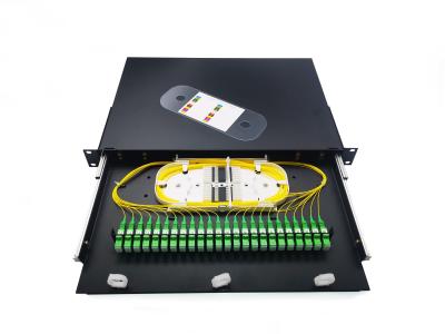 China Metal 1U 24 Port SC ST ODF Rack Mount Patch Panels for sale