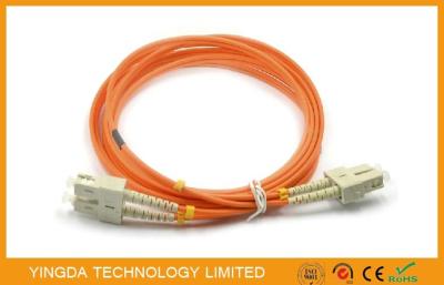 China SC -SC Multimode Fiber Optic Patch Cord  50 (125)um Duplex 2.0mm With Beige Clip for sale