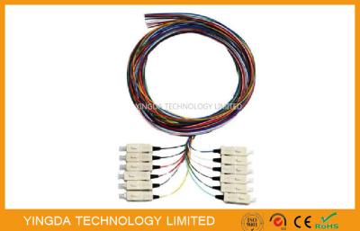 China 850 & 1300nm Fiber Optic Pigtail SC MM 50 / 125um 12 Fibers Pigtail LSZH Multimode 3M for sale