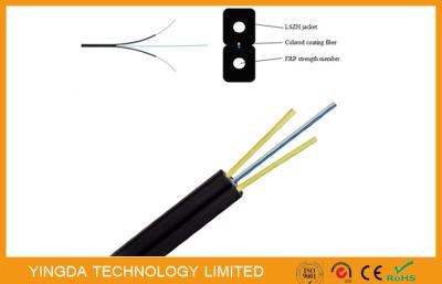 China Lamelle-Kabel G657A FRP-Glasfaser-Optik-FTTH Schwarzes Inspektion 2 Faser-GJXFH zu verkaufen