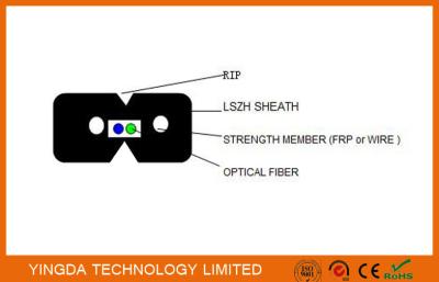 China Innen-Stahl G657A2 LSZH des FTTH-Transceiverkabel-Faser-Optikverteilungs-Kabel-FRP zu verkaufen