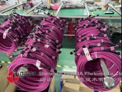 12 Fiber MPO Female Connector Patch Cord OM4  50/125um Elite Loss 0.35dB Purple Polarity A