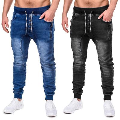 China 2022 New Arrival Solid Color Men Breathable Drawstring Stretch Skinny Jeans Pants for sale