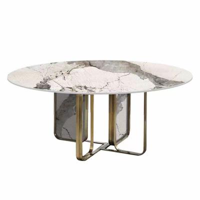 China European modern luxury metal frame high modern dining table for dining living room kitchen for sale