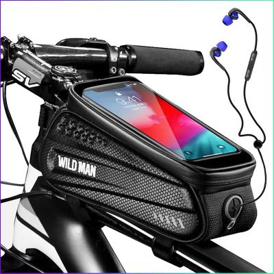 China Durable Rainproof Bicycle Bags Frame Front Top Tube Cycling Bag 6.5in Reflective Phone Case Touch Screen Bag Mountain Bike Accessories for sale