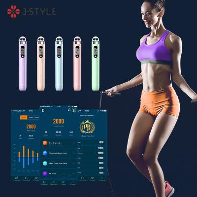 China New Logo Custom Electronic Smart Digital Count Wireless Jump New Button Press Type Skipping Rope for sale