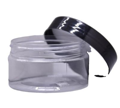 China Custom 150ml transparent food/cosmetic eco-friendly cosmetic containers heavy thick cosmetic jars pet plastic bottle with lids for sale