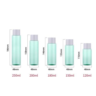 China Customized Recyclable High Quality Toner Skin Care Emulsion Lotion Serum Cosmetic Bottle Packing Green PET Plastic Bottle for sale